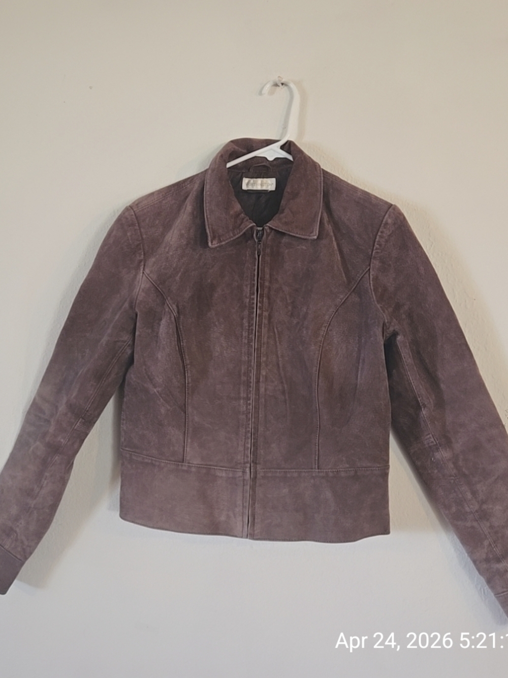 Worthington Dusty Mauve Suede Zip Jacket